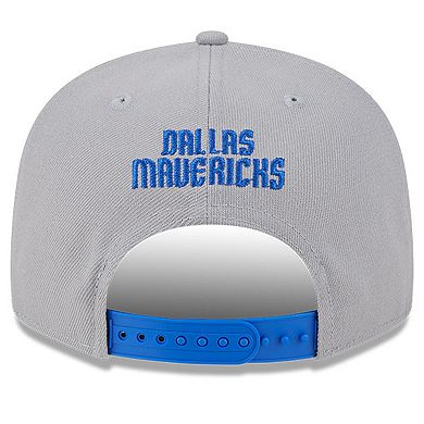 Men's New Era Gray Dallas Mavericks Chenille Band 9FIFTY Snapback Hat