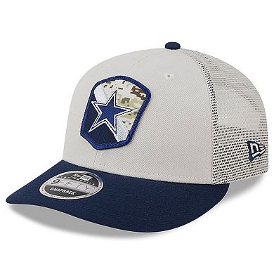 Men's New Era  Stone/Navy Dallas Cowboys 2023 Salute To Service Low Profile 9FIFTY Snapback Hat