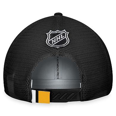 Men's Fanatics Branded  Gray/Black Pittsburgh Penguins Authentic Pro Home Ice Trucker Adjustable Hat