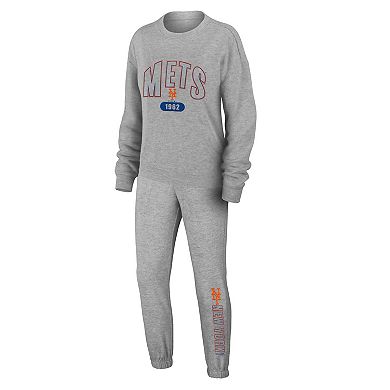Women's WEAR by Erin Andrews Gray New York Mets Knitted Lounge Set