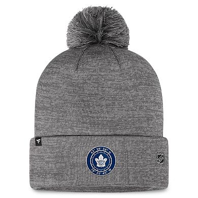 Men's Fanatics Branded  Gray Toronto Maple Leafs Authentic Pro Home Ice Cuffed Knit Hat with Pom