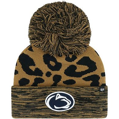 Women's '47  Brown Penn State Nittany Lions Rosette Cuffed Knit Hat with Pom