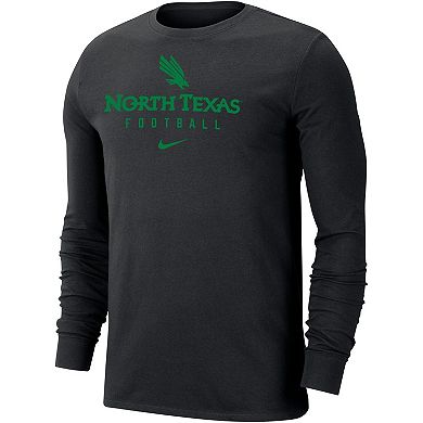 Men's Nike Black North Texas Mean Green Performance Long Sleeve T-Shirt