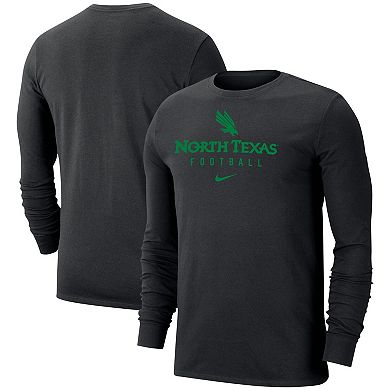 Men's Nike Black North Texas Mean Green Performance Long Sleeve T-Shirt