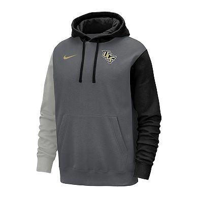 Men's Nike Graphite UCF Knights Color Block Club Fleece Pullover Hoodie