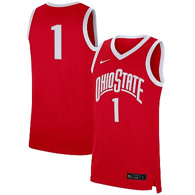 Men's Nike #1 Scarlet Ohio State Buckeyes Replica Jersey