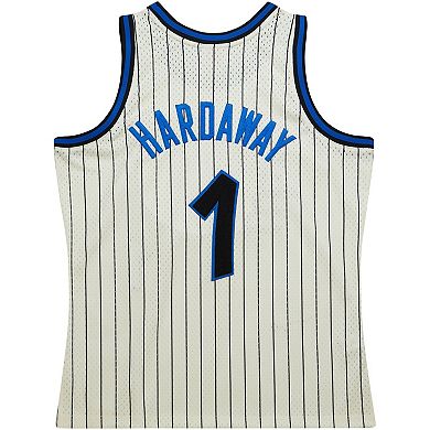 Men's Mitchell & Ness Penny Hardaway Cream Orlando Magic Chainstitch Swingman Jersey