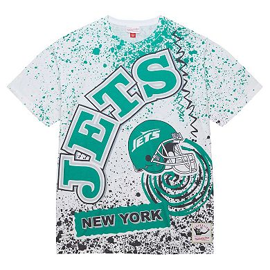 Men's Mitchell & Ness White New York Jets Team Burst Sublimated T-Shirt