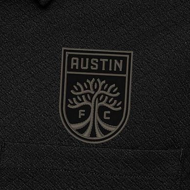 Men's Antigua Black Austin FC Streamer Diamond Button-Up Shacket