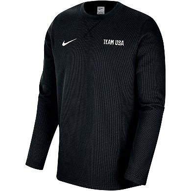 Men's Nike Black Team USA Waffle Knit Long Sleeve T-Shirt