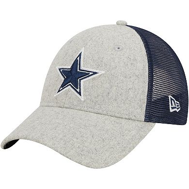Men's New Era Heather Gray/Navy Dallas Cowboys Pop Trucker 9FORTY Adjustable Hat