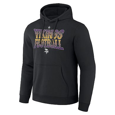 Men's NFL x Darius Rucker Collection by Fanatics  Black Minnesota Vikings Rock N' Football Pullover Hoodie