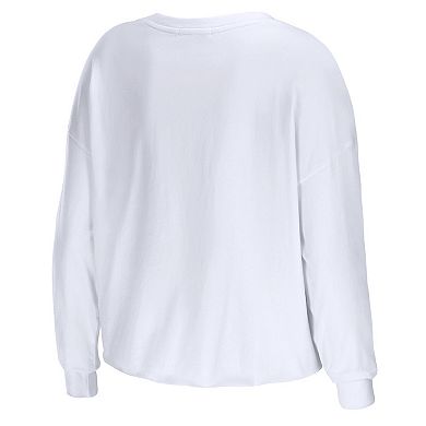 Women's WEAR by Erin Andrews White Phoenix Suns Cropped Long Sleeve T-Shirt