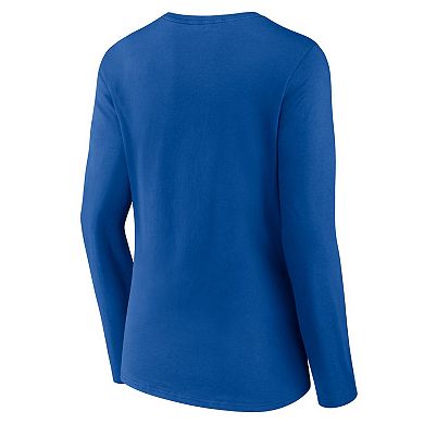 Women's Fanatics Branded Royal Toronto Blue Jays Official Logo V-Neck Long Sleeve T-Shirt