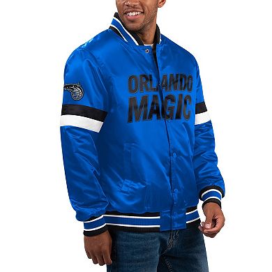 Men's Starter Blue Orlando Magic Home Game Satin Full-Snap Varsity Jacket
