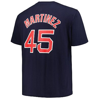 Men's Profile Pedro Martinez Navy Boston Red Sox Big & Tall Cooperstown Collection Player Name & Number T-Shirt