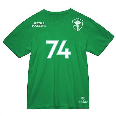 Men's Mitchell & Ness Rave Green Seattle Sounders FC Established T-Shirt