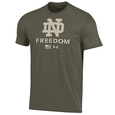 Men's Under Armour Olive Notre Dame Fighting Irish Freedom Performance T-Shirt