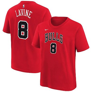 Youth Zach LaVine Red Chicago Bulls Icon Name & Number T-Shirt