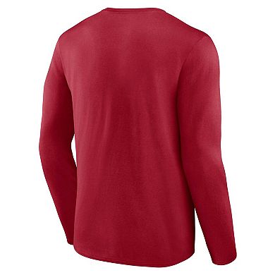 Men's Profile Crimson Indiana Hoosiers Big & Tall Two-Hit Graphic Long Sleeve T-Shirt