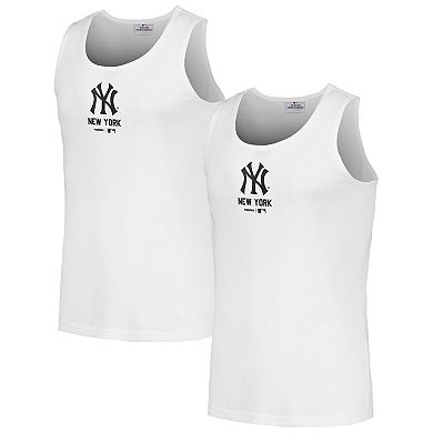 Men's PLEASURES  White New York Yankees Two-Pack Tank Top