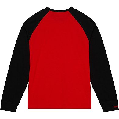 Men's Mitchell & Ness Red Texas Tech Red Raiders Legendary Slub Raglan Long Sleeve T-Shirt