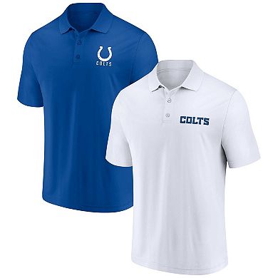 Men's Fanatics Branded White/Royal Indianapolis Colts Lockup Two-Pack Polo Set
