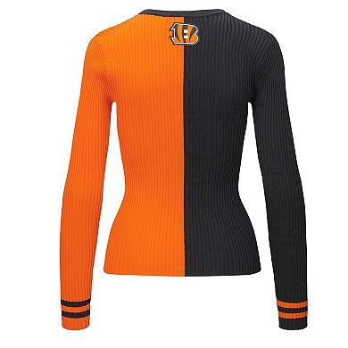 Women's STAUD Black/Orange Cincinnati Bengals Cargo Sweater