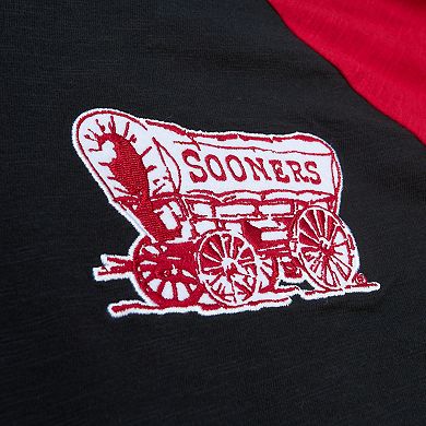 Men's Mitchell & Ness Black Oklahoma Sooners Legendary Slub Raglan Long Sleeve T-Shirt