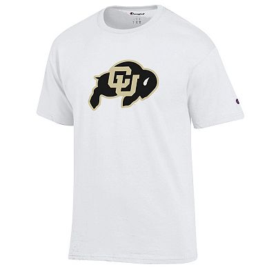 Men's Champion White Colorado Buffaloes Primary Logo T-Shirt