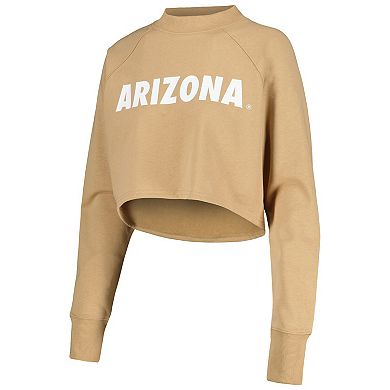 Women's Tan Arizona Wildcats Raglan Cropped Sweatshirt & Sweatpants Set