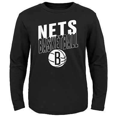 Preschool Black Brooklyn Nets Showtime Long Sleeve T-Shirt