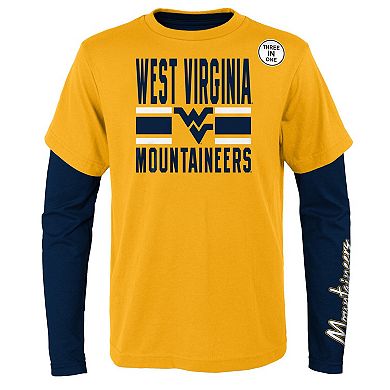 Youth Gold/Navy West Virginia Mountaineers Fan Wave T-Shirt Combo Pack