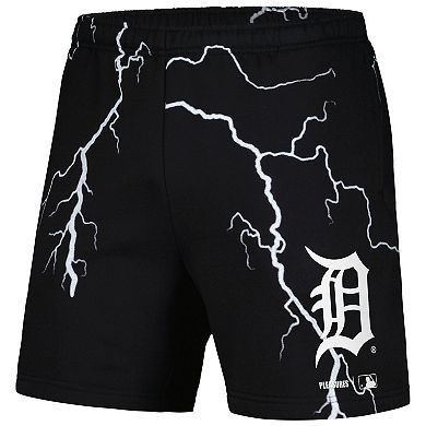 Men's PLEASURES  Black Detroit Tigers Lightning Shorts