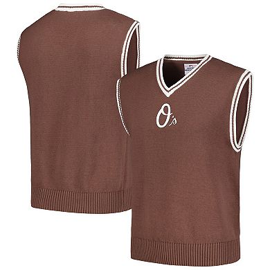 Men's PLEASURES  Brown Baltimore Orioles Knit V-Neck Pullover Sweater Vest