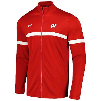 Men's Under Armour Red Wisconsin Badgers 2023 Assist Warm Up Full-Zip Jacket