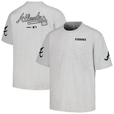 Men's PLEASURES  Gray Atlanta Braves Team T-Shirt