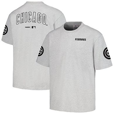Men's PLEASURES  Gray Chicago Cubs Team T-Shirt