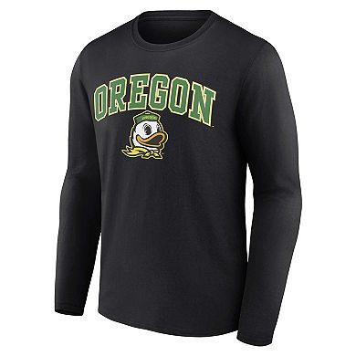Men's Fanatics Branded Black Oregon Ducks Campus Long Sleeve T-Shirt
