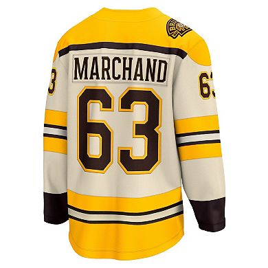 Men's Fanatics Branded Brad Marchand Cream Boston Bruins 100th Anniversary Premier Breakaway Player Jersey