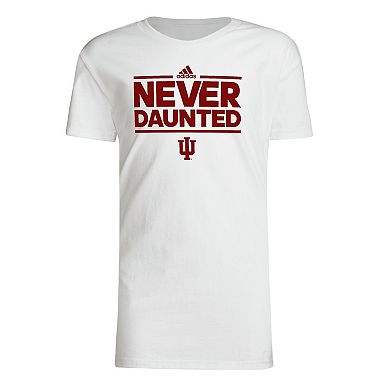 Youth adidas White Indiana Hoosiers Slogan Dazzler T-Shirt