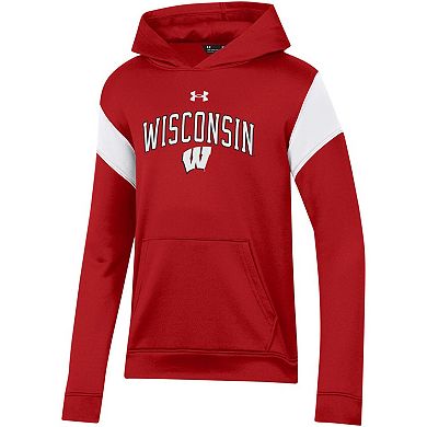 Youth Under Armour Red Wisconsin Badgers Gameday Performance Pullover Hoodie
