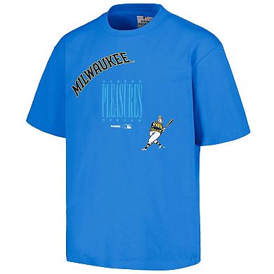 Men's PLEASURES  Royal Milwaukee Brewers Repurpose T-Shirt