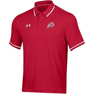 Men's Under Armour Red Utah Utes T2 Tipped Performance Polo