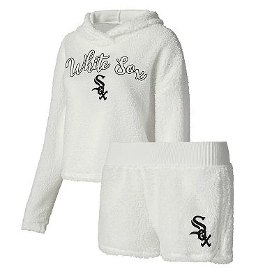 Women's Concepts Sport Cream Chicago White Sox Fluffy Hoodie Top & Shorts Sleep Set