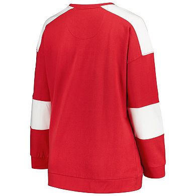 Women's Profile Crimson Alabama Crimson Tide Plus Size Striped Pullover Sweatshirt