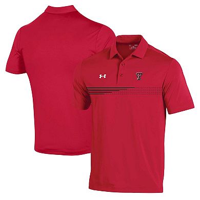 Men's Under Armour Red Texas Tech Red Raiders Tee To Green Stripe Polo