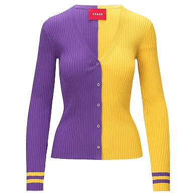 Women's STAUD Purple/Gold Minnesota Vikings Cargo Sweater