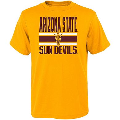 Preschool Maroon/Gold Arizona State Sun Devils Fan Wave Short & Long Sleeve T-Shirt Combo Pack