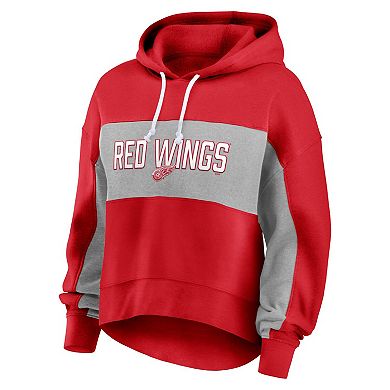 Women's Fanatics Branded Red Detroit Red Wings Filled Stat Sheet Pullover Hoodie